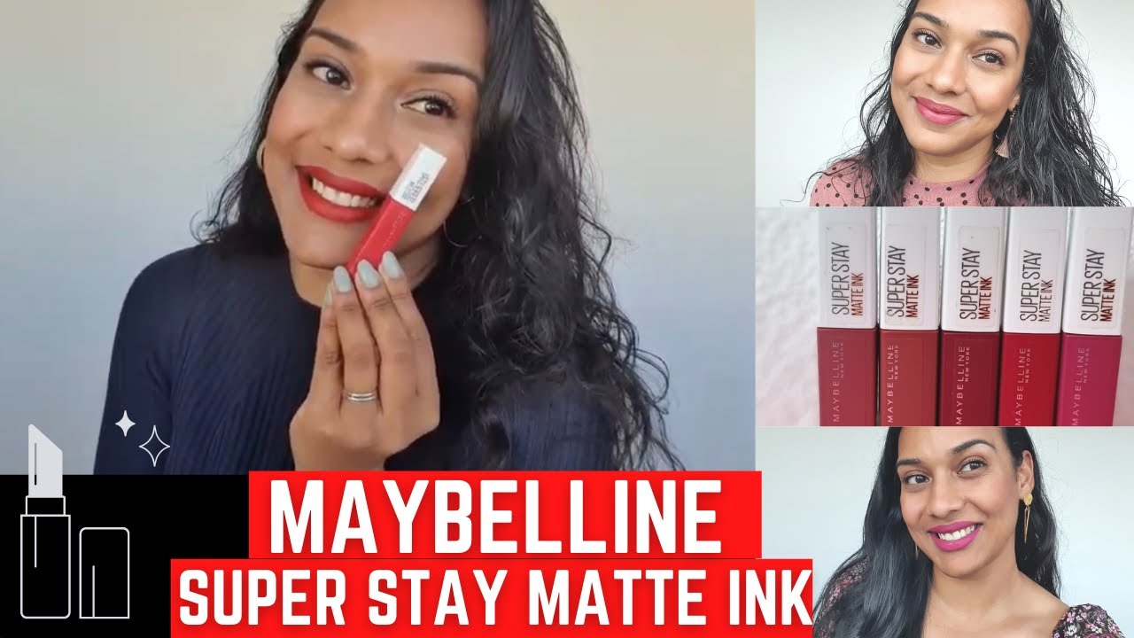 Maybelline Super Stay Matte Ink Swatches | Medium Brown Skin | Long Lasting  & Affordable Lipsticks - YouTube