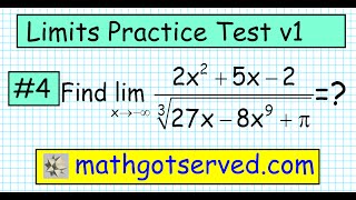 Interactive Limits Test Practice I #4 Quest limits involving infinity horizontal calc ab