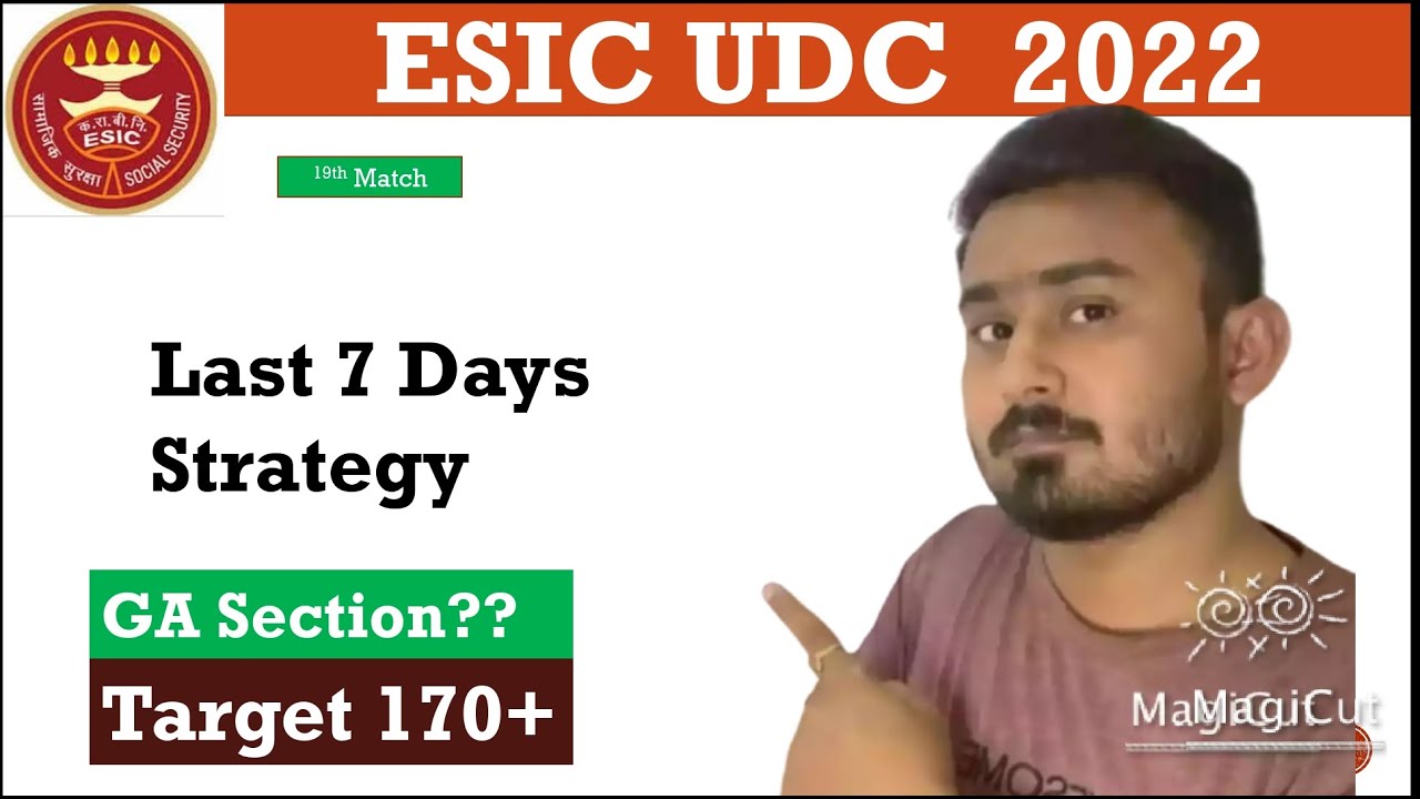 ESIC UDC 7 Days Exam Strategy | Clear UDC in 1st Attempt 