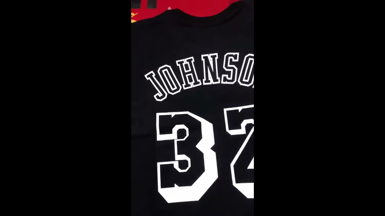 Camiseta NBA Los Angeles Lakers Johnson Mitchell & Ness B&W Number