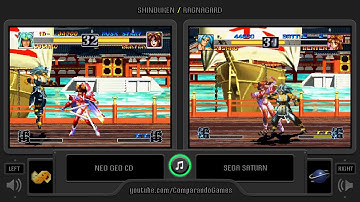 Ragnagard (Neo Geo Cd vs Sega Saturn) Side by Side Comparison (Shinouken)