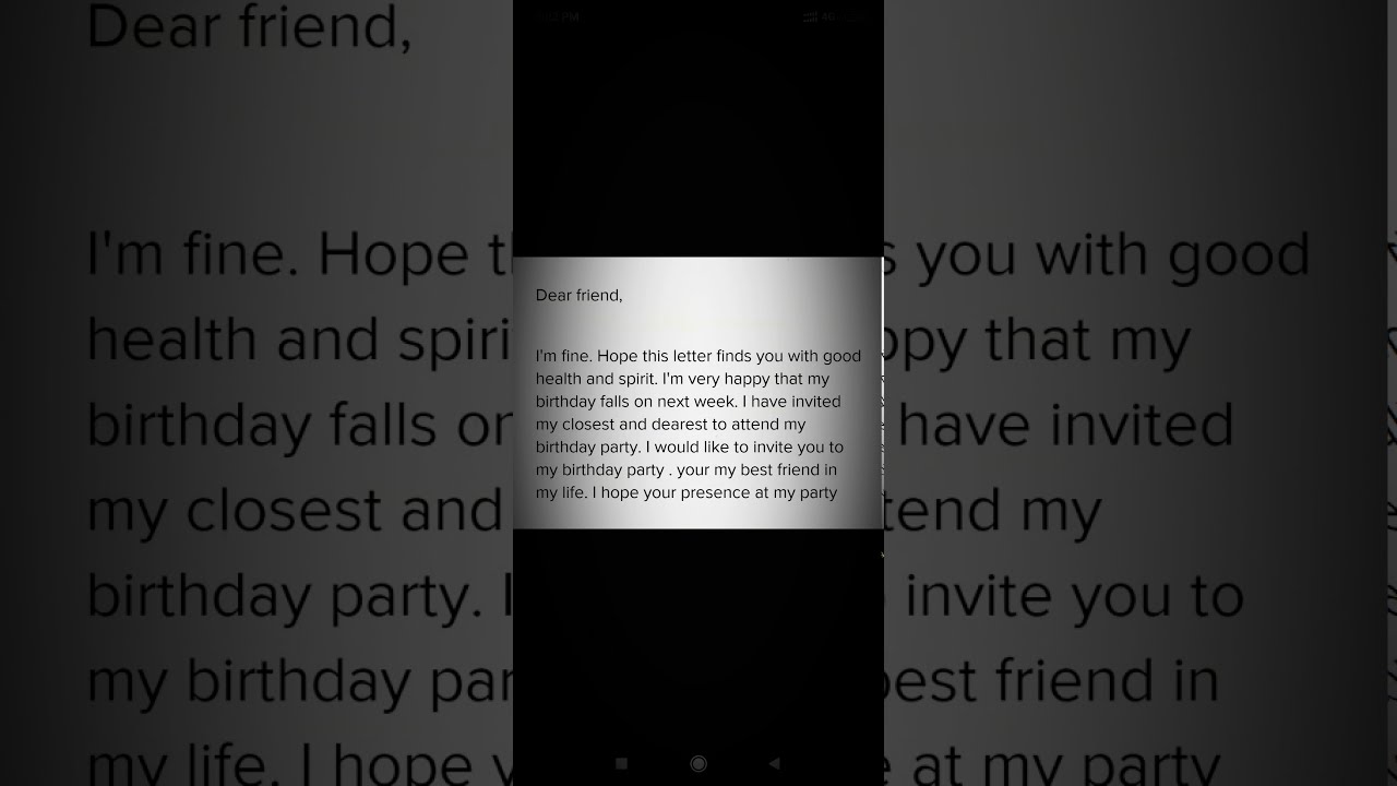 Write the letter for friend to come my birthday party - YouTube