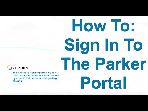 How To: Sign In To The Parker Portal