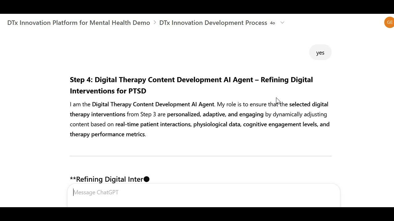 Multi Agent AI System Powered DTx Innovation Platform for Mental Health ...