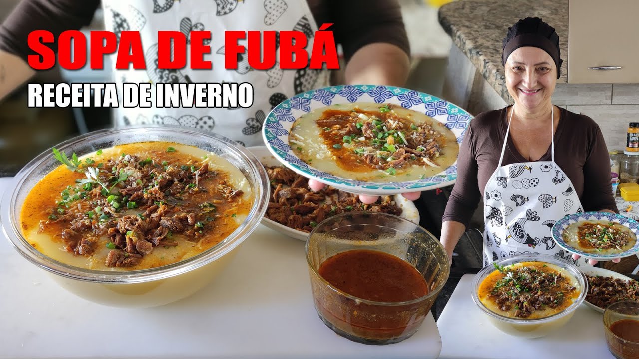 SOPA DE FUBÁ COM CARNE - RECEITAS DA ROSA