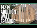 Framing Walls with 2x6 for our Home Addition ||14x14 Addition||