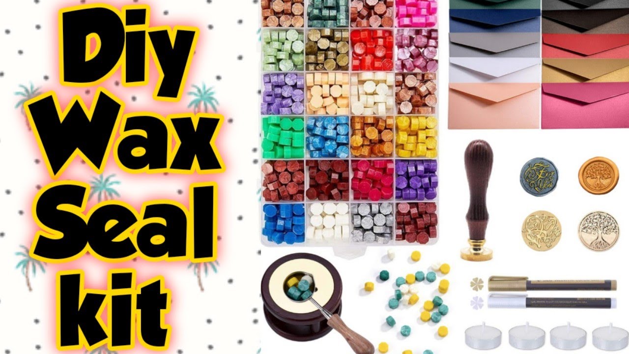 Diy Wax seal kit and Stamp set/ homemade wax seal set/easy tutorial with crayons and old coins
