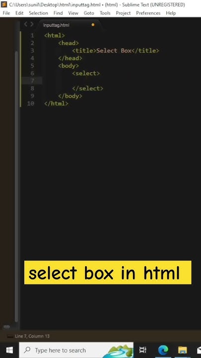 select box. input select.select box example #coding #html #code - YouTube