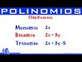 Clasificación de las expresiones algebraicas | Monomio, Binomio, Trinomio