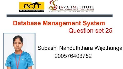 Database Management System Question Set 25