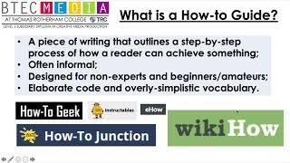 BTEC Year 2 - Assignment 1 - Researching and Writing a How-to Guide