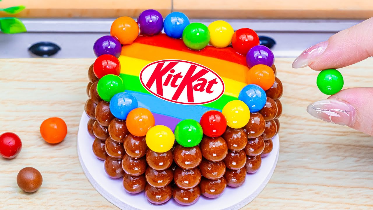 Incredible Mini Rainbow Kitkat Cake - Yummy Cake Challenge & Decorating | Wonder Cake