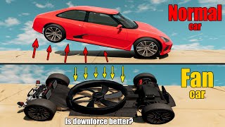Fan Car Vs Normal Car Better Downforce? - Beamng Drive