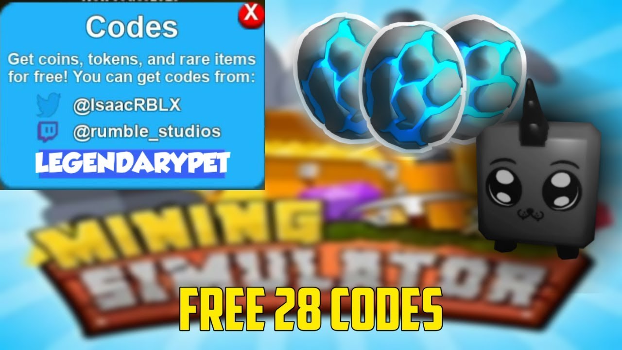  Mining Simulator Free 28 Codes Legendary Pet And Legendary Egg YouTube