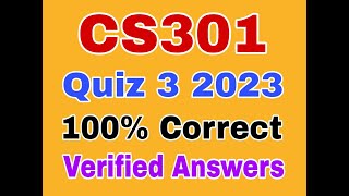 CS301 quiz 3 2023/cs301 quiz 3 solution 2023/cs301 quiz 3