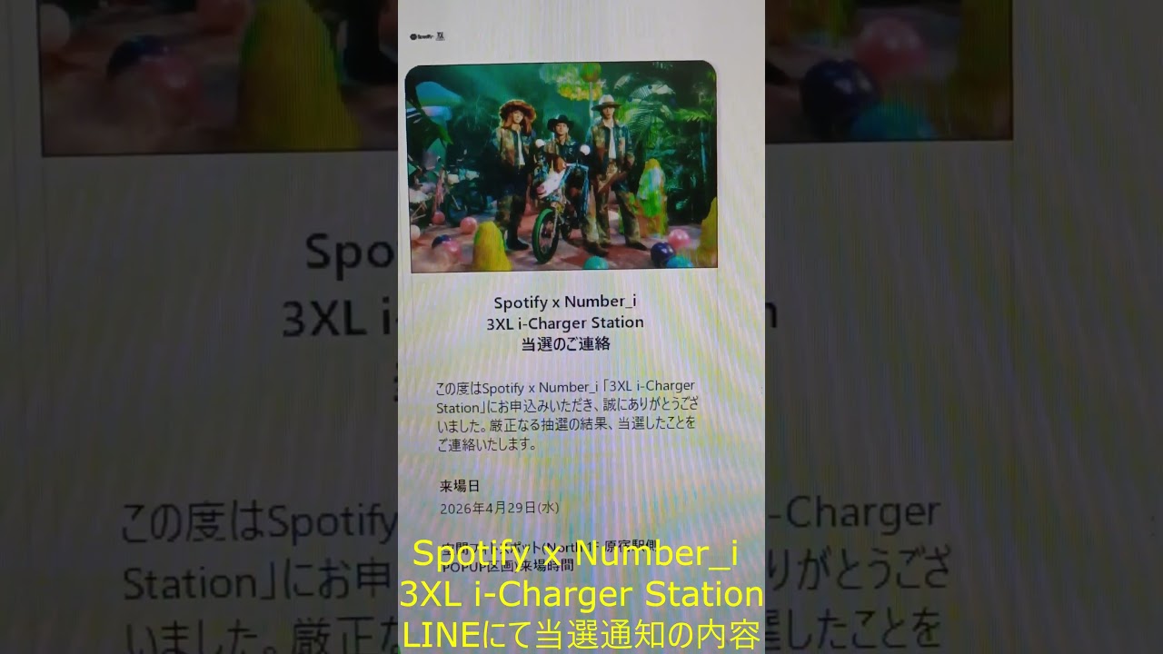 Spotify x Number_i 3XL i-Charger StationLINE Winner Notification