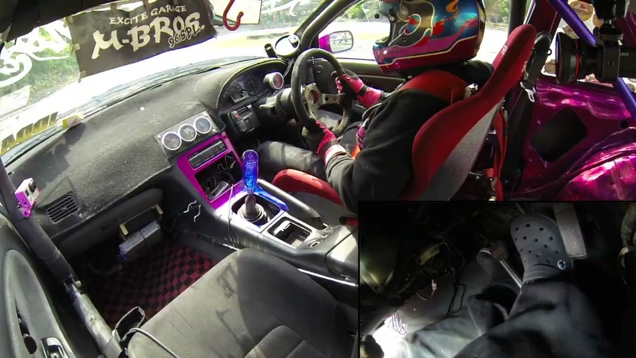 Naoki nakamura drifting with Crocs Onboard and pedal cam at meihan  