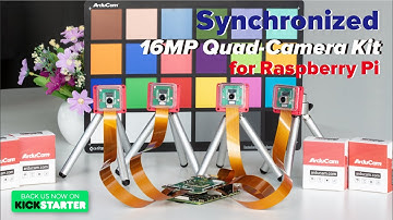 16MP Autofocus Quad-Camera Kit for Raspberry Pi (Synchronized)