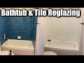 BATHTUB AND TILE REGLAZING | How to Reglaze a  Tile Bathtub Enclosure | Tub and Tile Refinishing