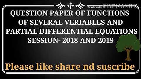 #previousyear Questionpaper|| function of several variable nd partial differential eq Bsc5thsem #ku