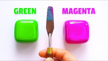 Guess The Final Color🎨Mixing Clay With Powder,Acrylic,Glitter|Satisfying video|Colormixing|ASMR|Art