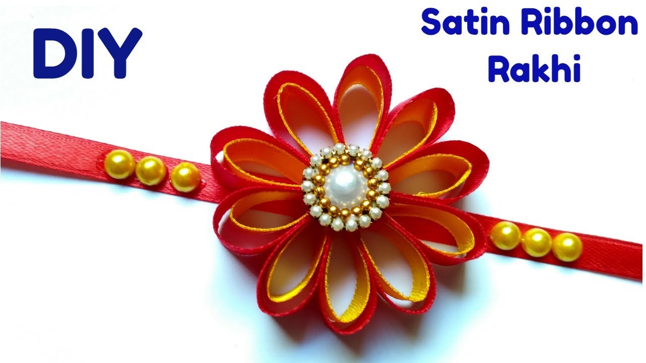 How to make Rakhi using Satin Ribbon / Rakhi For Kids . YouTube