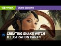 Creating Snake Witch Illustration in Photoshop w/ Yangtian Li | Part 1: Initial Sketching &amp; Coloring