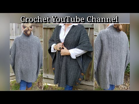 شال بونشو كروشية مع شرح جميع المقاسات Poncho Shawl With All Sizes Explained قناة كروشية يوتيوب