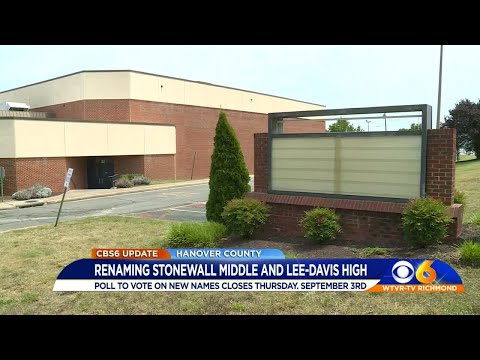 Hanover poll launched to pick new names for Stonewall, Lee-Davis schools