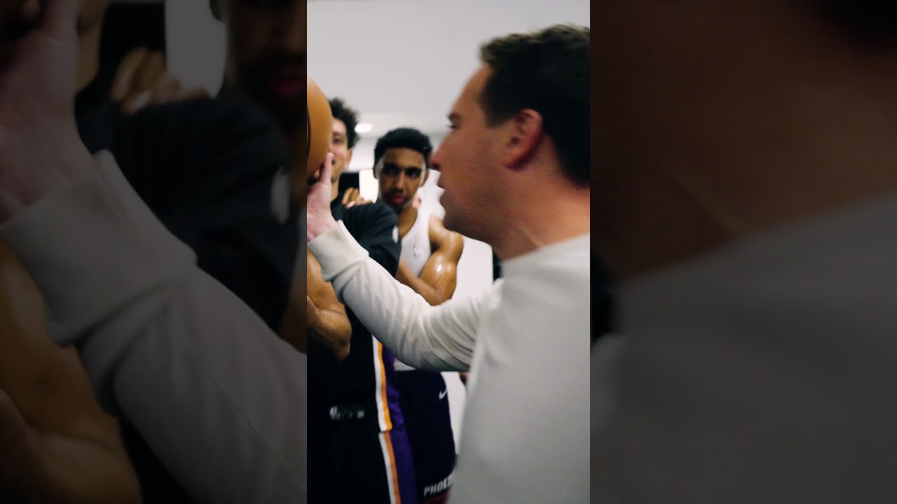 Locker room hype for Coach's first win‼️ 