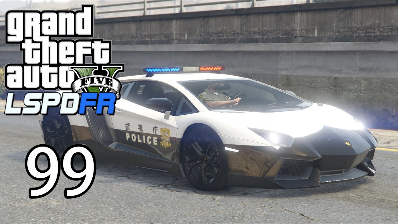 俠盜獵車手5 Lspdfr 警察模組ep 99 日本警車藍寶堅尼攔查超速 Youtube