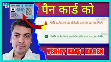 how to verify pan card online 2023, pan is active but details are not as per pan, pan card verify