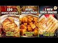 3 Easy Snacks in 1 Video 🔥 Garadu | Egg Chapati Sandwich | Garlic Bread Recipe