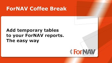Add temporary tables to your ForNAV reports. The easy way