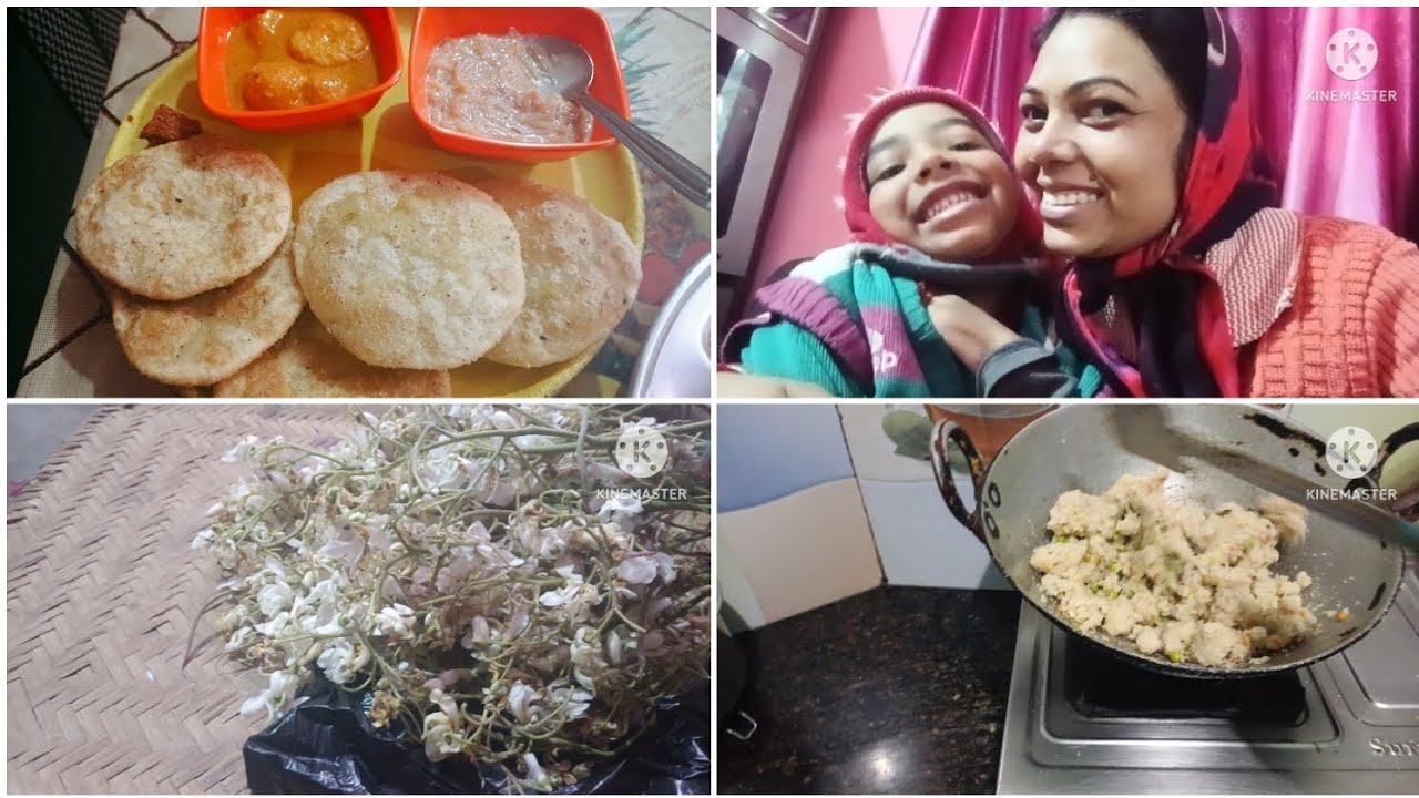 Aaj ke dinner me bana matar kachori aur kashmiri aloo dam | @APVLOGS-1-R 