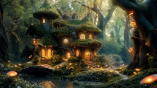 Whimsical Fairy Cottage in Old Forest | Enchanted Fantasy Music & Gentle Stream | Relax, Rest, Focus