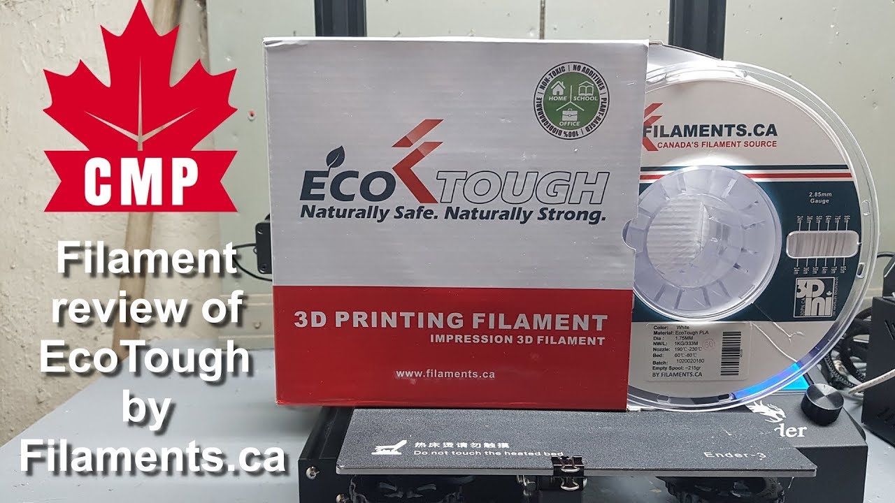 Filament review of EcoTough by Filaments.ca
