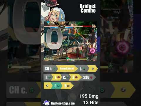 Bridget midscreen counter hit combo #ggst #ggst_br #bridget #guiltygear #combos #shorts #fgc