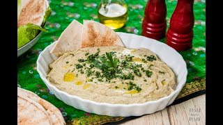 Hummus de Berenjena. Receta vegetariana fácil de preparar.