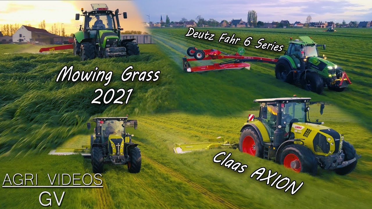 Mowing Grass 2021 | Claas AXION | Deutz Fahr 6 Serie | Kuhn GMD 4011/GMD 5251 TC | 4K