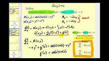 Exact First Order Differential Equations - Part 2