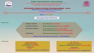 Student Induction Programme - 2020 - Day 1 - Inaugural Session