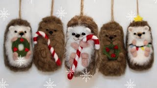 Needle felted Hedgehog hangers  Tutorial