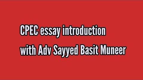 Cpec essay introduction