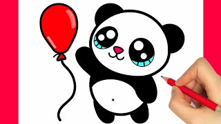WIE MAN EINEN PANDA ZEICHNET - Kawaii Baby Panda Malen - Kawaii Bilder