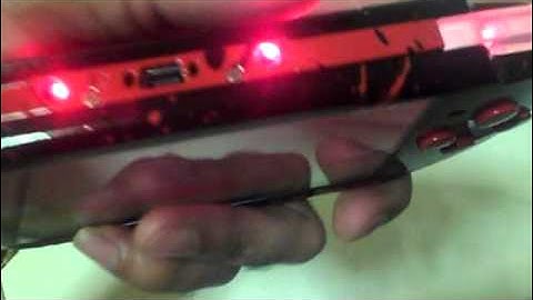 psp 3000 custom paint black and red 8 soundreactive leds mod by lobo.