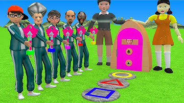 Scary Teacher 3D vs Squid Game Hide and Seek Keys vs Lock Dalgona Shapes Challenge Who Faster Game