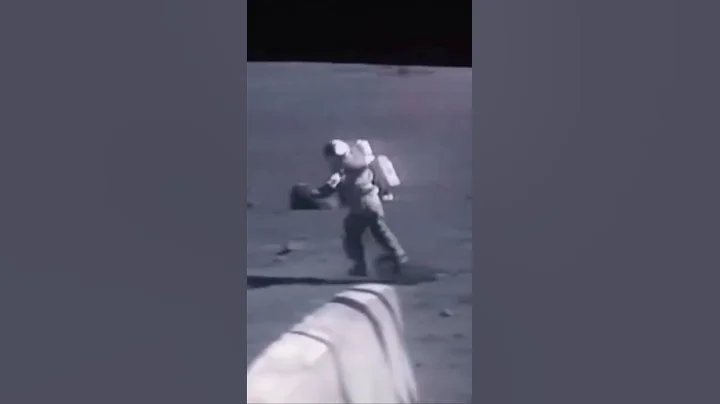 Astronauts hopping on moon surface during Apollo missions