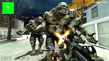 Counter Strike Source - Zombie mod Zombie Horror Boss fight - Online Gameplay on Silent Hill 2 map