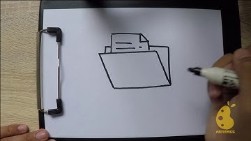How to Draw file folder easy step by step
